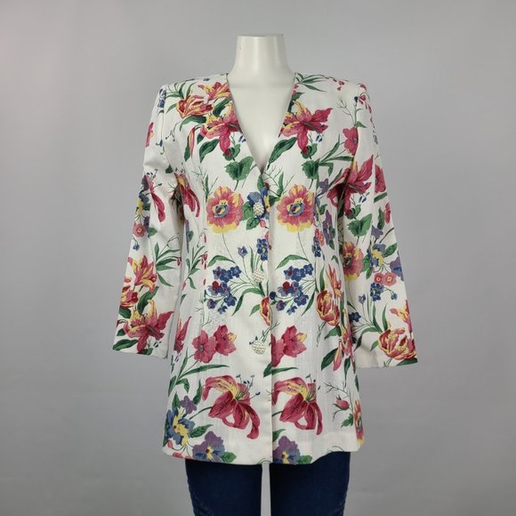 Vintage Jackets & Blazers - Vintage Willow Ridge Flower Print Blazer